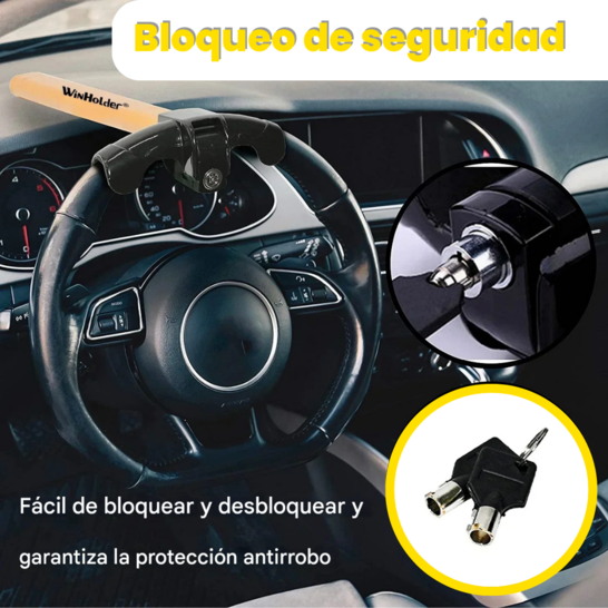 Bloqueo de Seguridad para Auto con Barra Tipo T | Antirrobo de Impacto Rápido y Potente