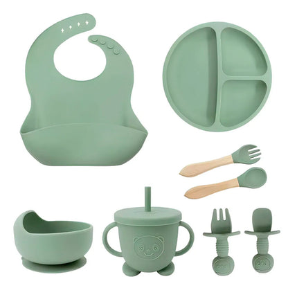 🍼 Set de Alimentación de Silicona para Bebés | 8 Piezas