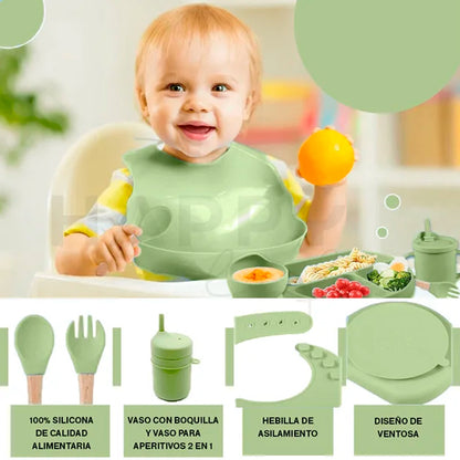 🍼 Set de Alimentación de Silicona para Bebés | 8 Piezas