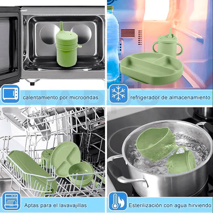 🍼 Set de Alimentación de Silicona para Bebés | 8 Piezas