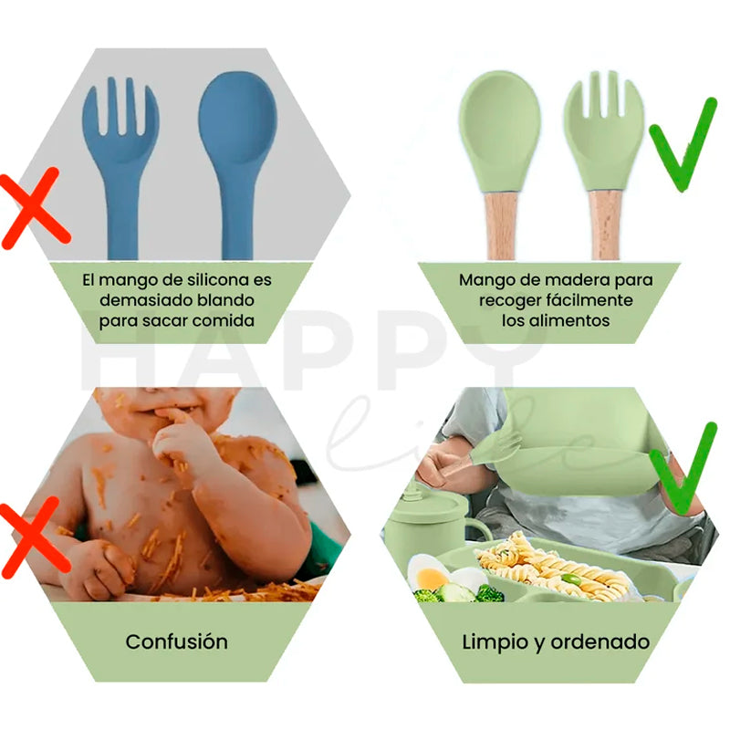 🍼 Set de Alimentación de Silicona para Bebés | 8 Piezas