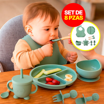 🍼 Set de Alimentación de Silicona para Bebés | 8 Piezas