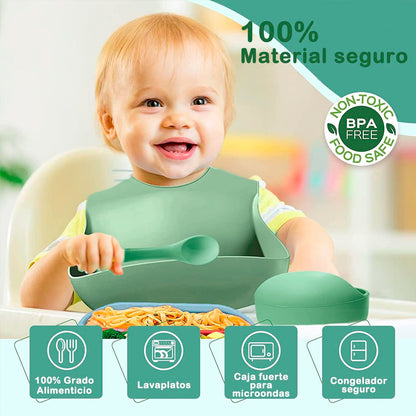 🍼 Set de Alimentación de Silicona para Bebés | 8 Piezas